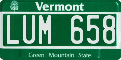 VT license plate LUM658