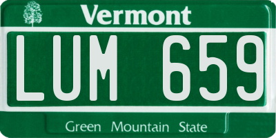 VT license plate LUM659