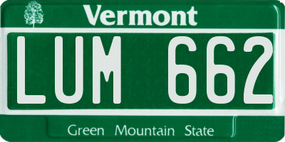 VT license plate LUM662