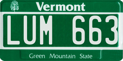 VT license plate LUM663
