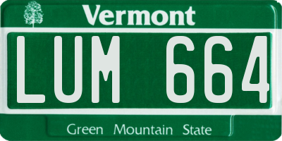 VT license plate LUM664