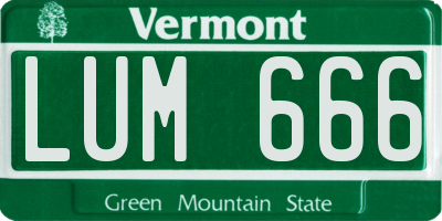 VT license plate LUM666