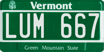 VT license plate LUM667