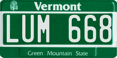 VT license plate LUM668