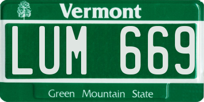 VT license plate LUM669