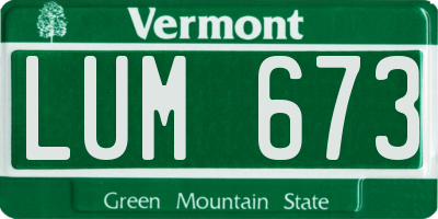 VT license plate LUM673