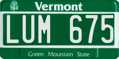 VT license plate LUM675