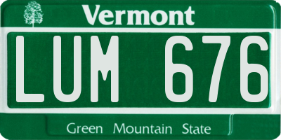 VT license plate LUM676