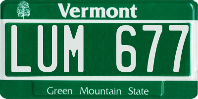 VT license plate LUM677