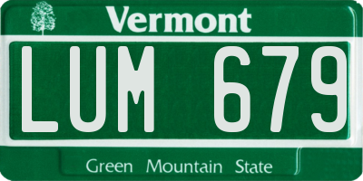 VT license plate LUM679