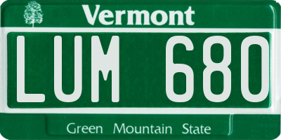 VT license plate LUM680
