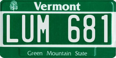 VT license plate LUM681