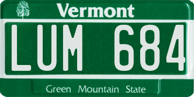 VT license plate LUM684