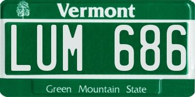 VT license plate LUM686