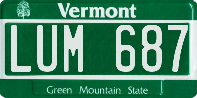 VT license plate LUM687