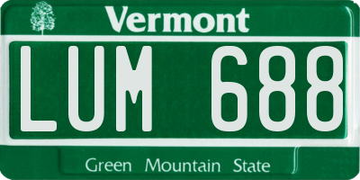 VT license plate LUM688