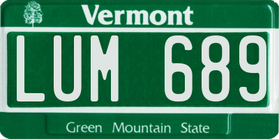 VT license plate LUM689