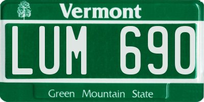 VT license plate LUM690