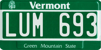 VT license plate LUM693
