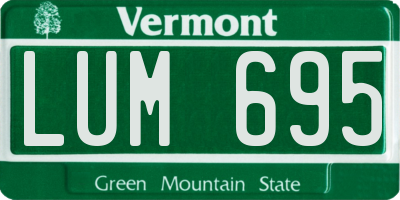 VT license plate LUM695