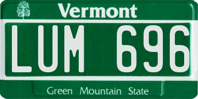 VT license plate LUM696