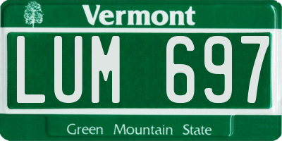VT license plate LUM697