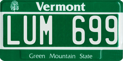 VT license plate LUM699