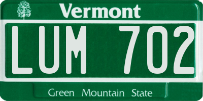 VT license plate LUM702