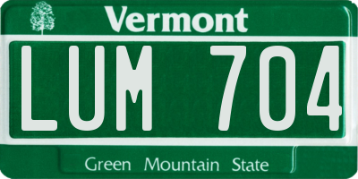 VT license plate LUM704