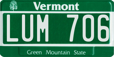 VT license plate LUM706