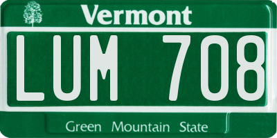 VT license plate LUM708
