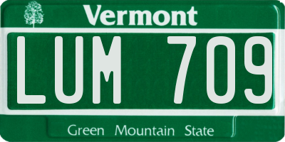 VT license plate LUM709