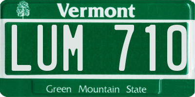 VT license plate LUM710