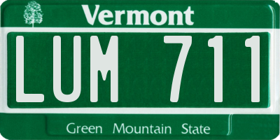 VT license plate LUM711