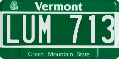 VT license plate LUM713