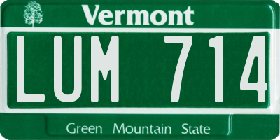 VT license plate LUM714