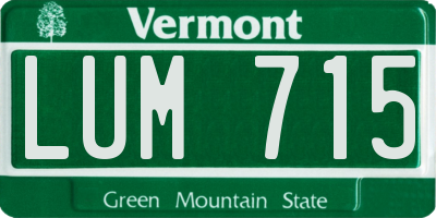 VT license plate LUM715