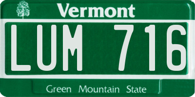 VT license plate LUM716