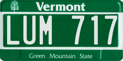 VT license plate LUM717