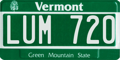 VT license plate LUM720