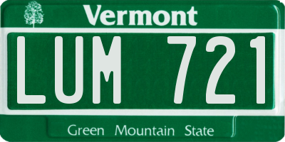 VT license plate LUM721