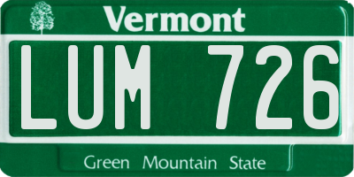 VT license plate LUM726