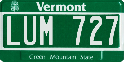 VT license plate LUM727
