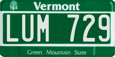 VT license plate LUM729