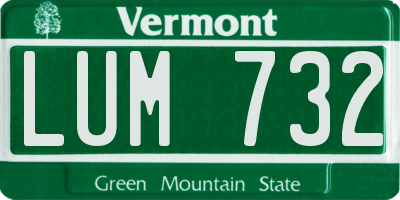 VT license plate LUM732