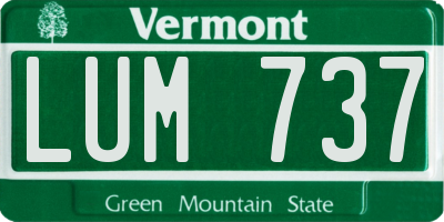 VT license plate LUM737