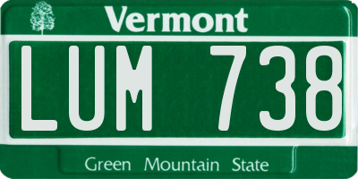 VT license plate LUM738
