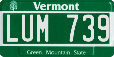 VT license plate LUM739