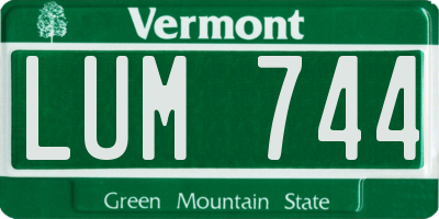 VT license plate LUM744