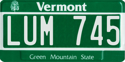 VT license plate LUM745